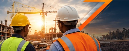 Construction workforce at a building site